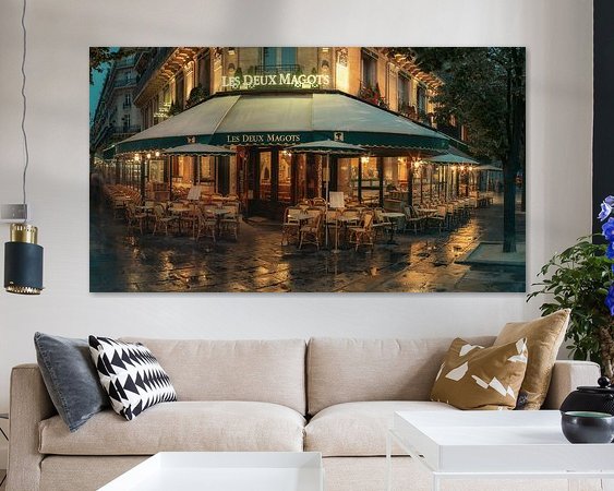 A café in Paris in the early morning / Les Deux Magots in Paris on